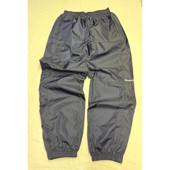 Vintage Reebok Windbreaker Ankle Zip Track Pants navy blue Men' Large - Picture 1 of 9